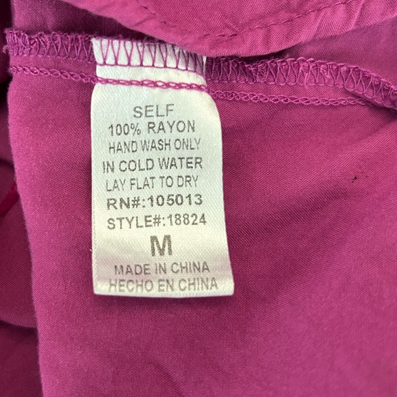 Savanna Jane Shirt Embroidery Floral Purple Women's Top Festival Boho Size Med - Picture 10 of 10